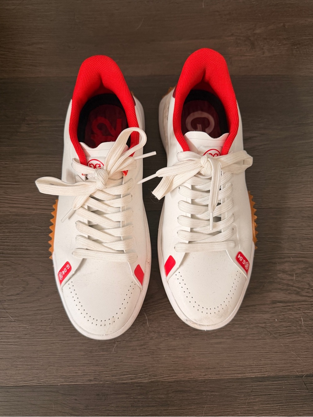 G/FORE G.112 White and Red Women's Golf Sneakers